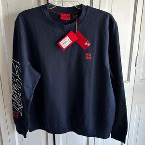 NWT HUGO BOSS Navy blue Cotton Sweatshirt  Size XL